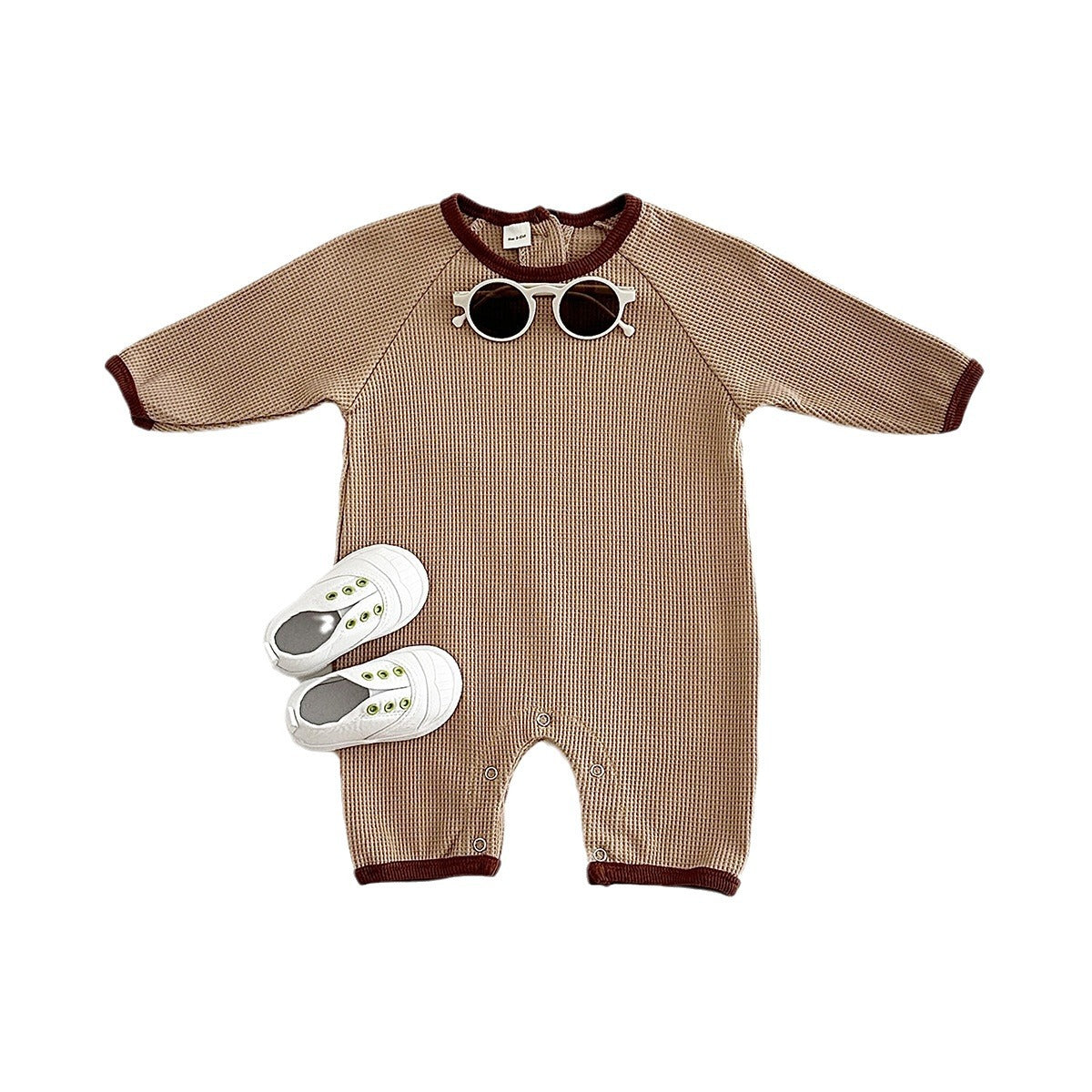 Discover the Comfort and Style of Our Newborn Baby Waffle Short Sleeve Rompers