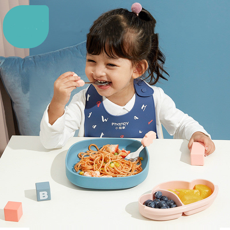 Portable Silicone Sucker Plate Food Set