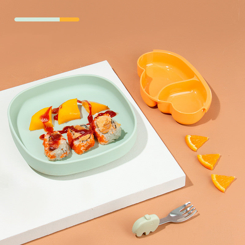 Portable Silicone Sucker Plate Food Set