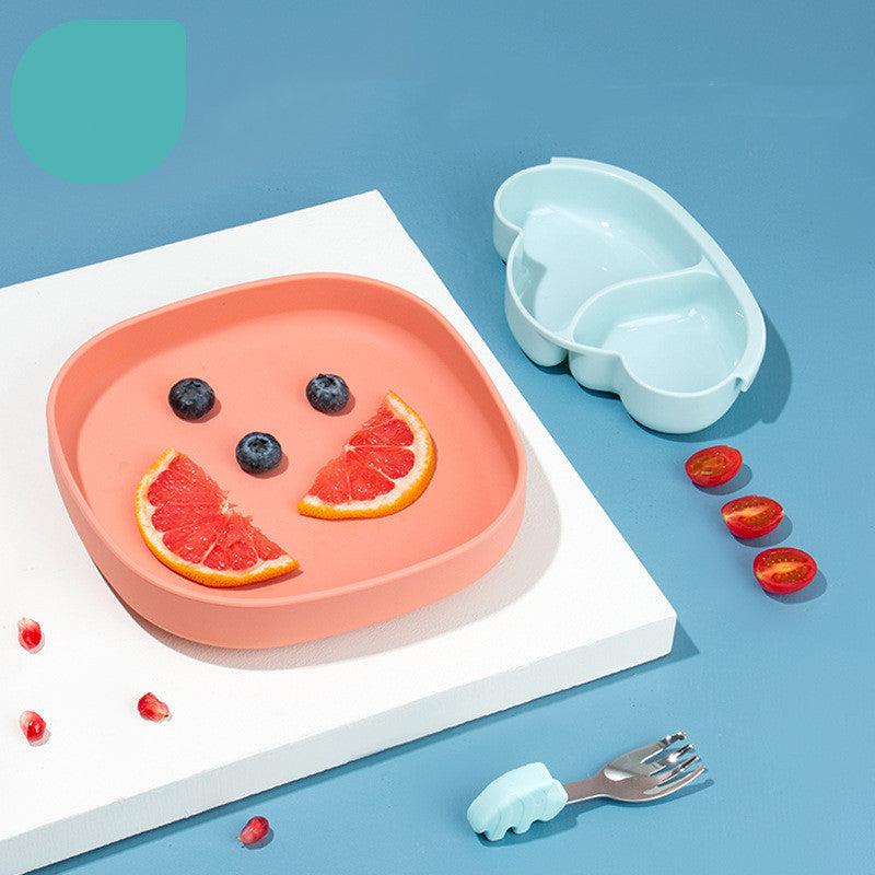 Portable Silicone Sucker Plate Food Set