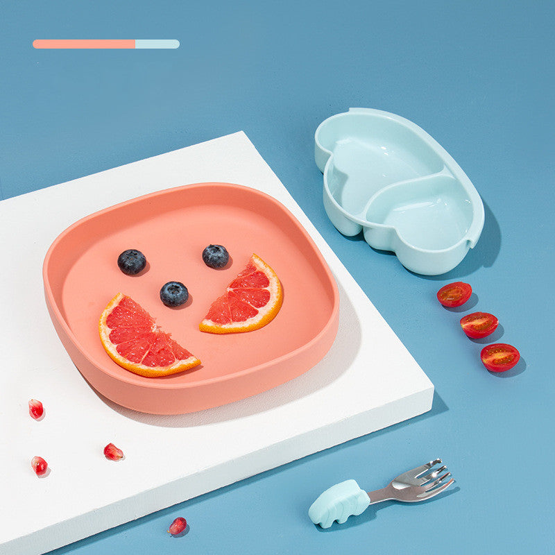 Portable Silicone Sucker Plate Food Set