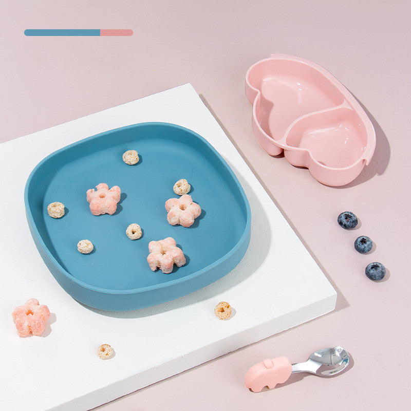 Portable Silicone Sucker Plate Food Set