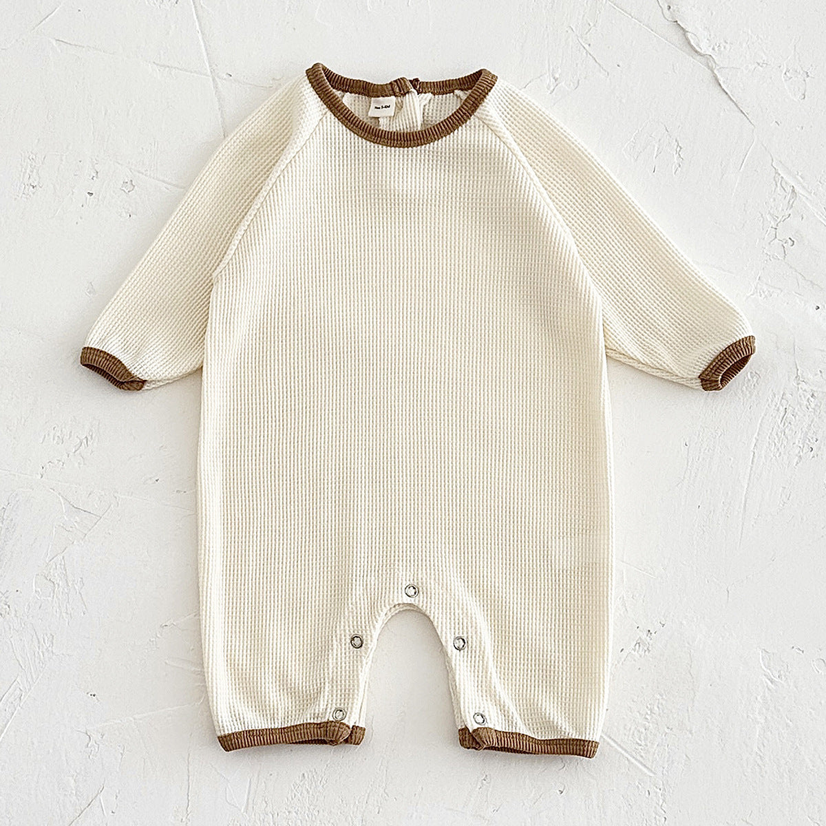 Newborn Baby Waffle Short Sleeve Rompers