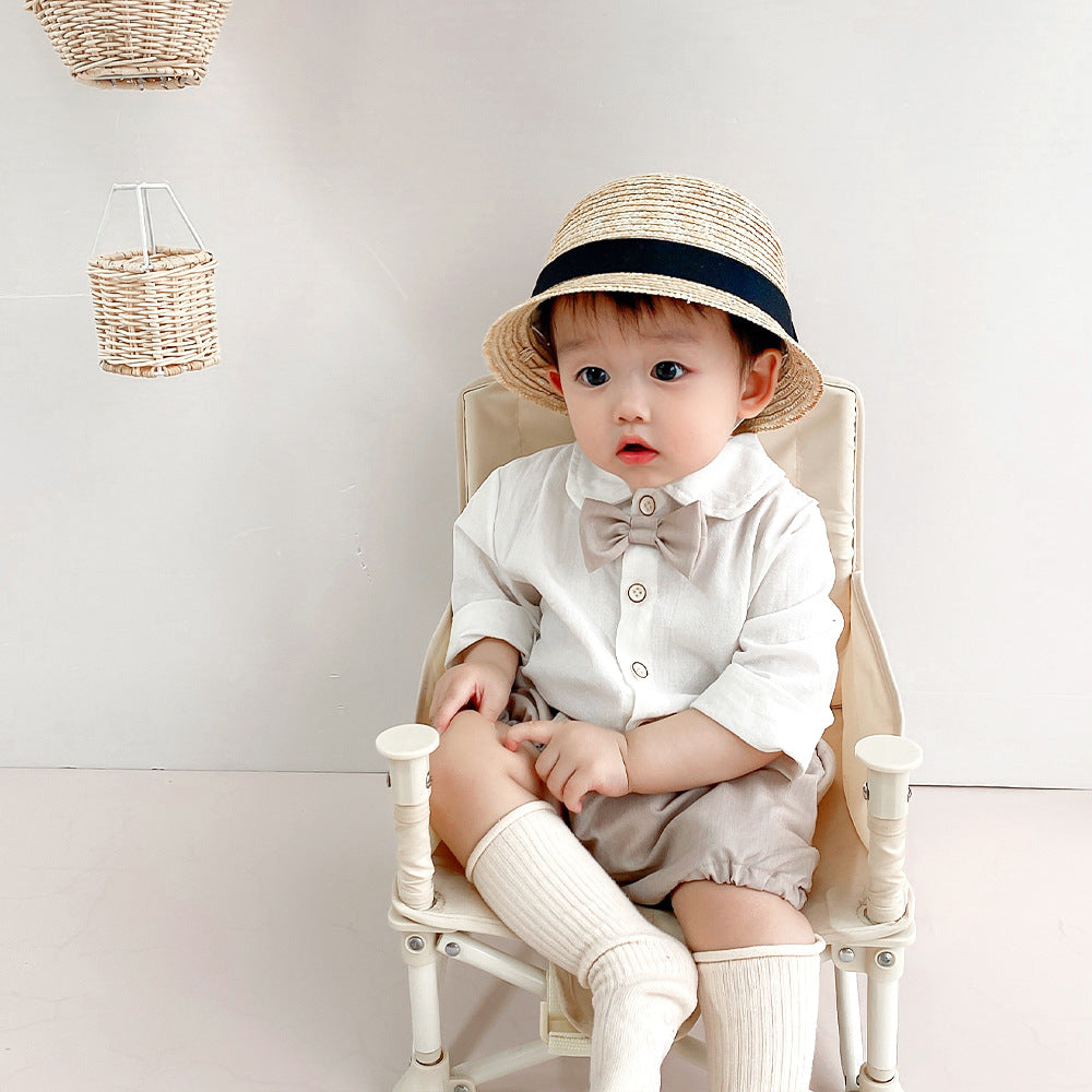 Baby Solid Color Long-sleeved Shirt Dress