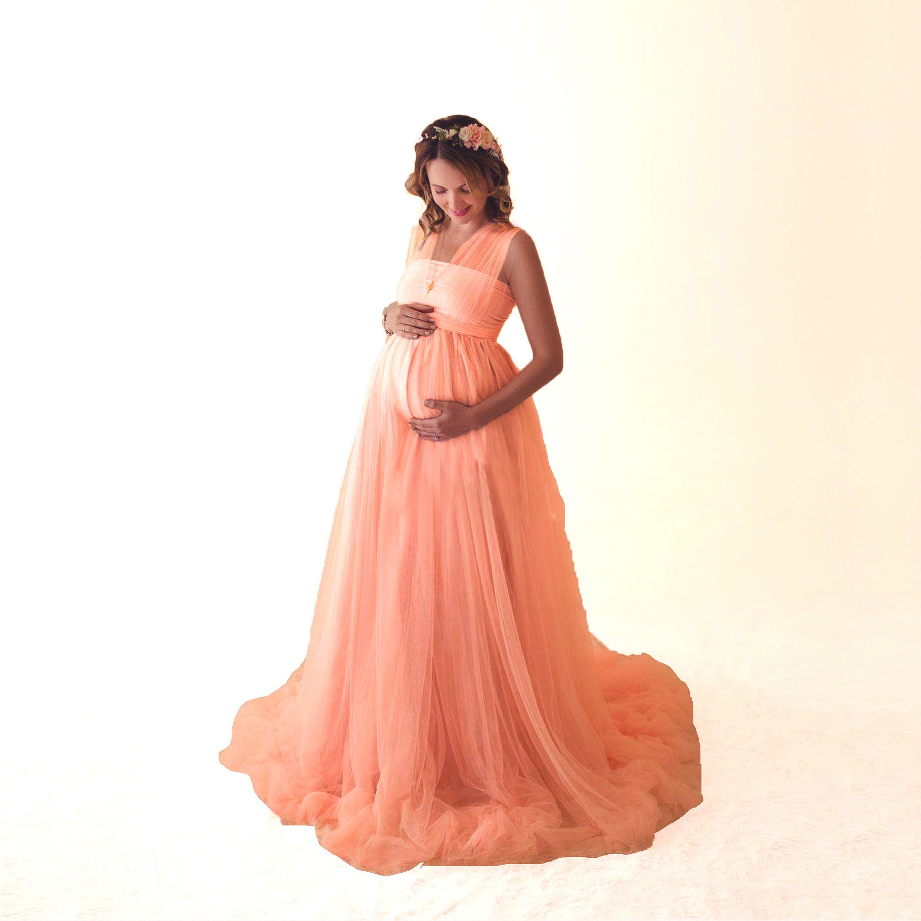 Net Gauze Bandage Maternity Mopping Dress